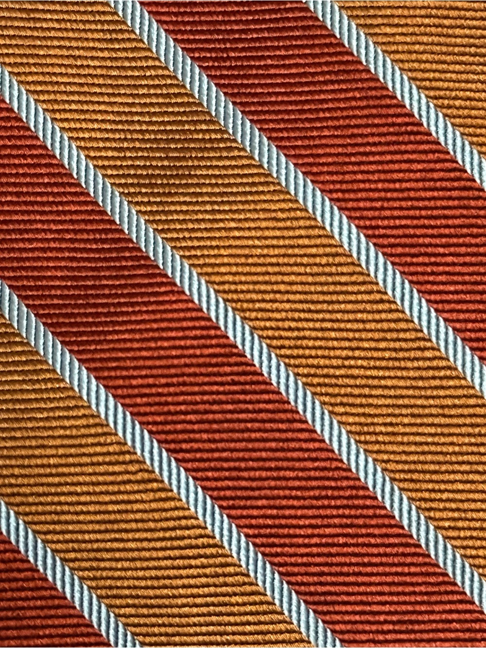 Brooks Brothers Striped Silk Tie in Orange and White